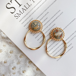 flower button pierce/earring(blue)