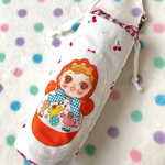 Retro doll and cherry♡ アップリケのペットボトルケース　500ml用