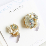 【①イヤリング一点のみ】fluel jewel。series  bijou white aqua①