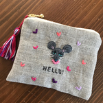 ネズミさんの刺繍ミニミニポーチ☆