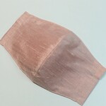 立体マスク Ⓒ【インドシルク(smoky-pink)】フィルターポケット付き