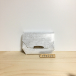 革の小さなお財布(背面ポケット付)☆ホワイトシルバー