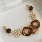 【再販】マスクフック　マスク留め　マスクバンド★琥珀×ゴールド