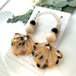 べっ甲シェルのピアス/イヤリング＊マーブル＊スワロフスキー＊貝