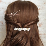 大人 髪留め パール ヘアアクセサリー バレッタ シンプル ビジュー ゴールド ナチュラル シンプル デート 髪飾り 髪留め　ブライダル  卒業式   パーティ 浴衣　普段使い ママ