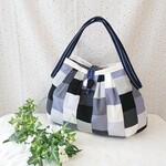 モダン＊チェック柄 マチ付き グラニーバッグ