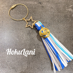 ブルー系★ニコちゃん＆スタータッセルキーホルダー