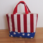 アメリカンなトートバッグ リバーシブルVer.（持ち手レッド）