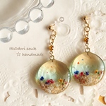 水面(みなも)に揺られて 樹脂ノンホールピアス イヤリング