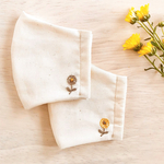 北欧柄＊お花の刺繍入り立体マスク【大人用】