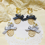 プレゼント付き♡雪の結晶とリボンのピアス/イヤリング
