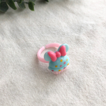 キッズ指輪（水色×ミルキーピンク）