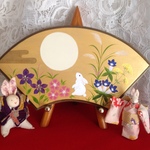 秋の月を見上げ物思ううさぎ 🐇トールペイント
