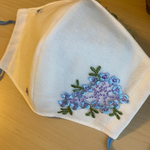 フィルターポケット付き❣️上品刺繍チュールレースマスク　立体　チュールレース　ブライダルマスク