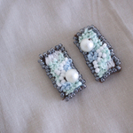 【embroidery series】mint(pierce or earring)