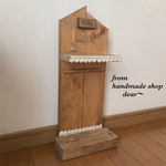 ★木製　キーフック付きシェルフ★
