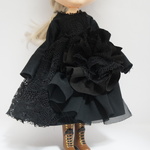 ネオブライスドール お洋服 フリル ブラックワンピース　アウトフィット