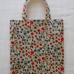 ぺったんこバッグ*リバティ*Mirabelle*レッド＆ブルー*32×28㎝
