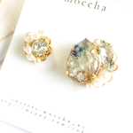 【②ピアス一点のみ】fluel jewel。series  bijou white aqua②