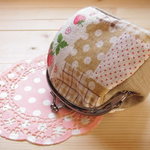 ナチュラルパッチ柄ぷっくりがま口丸型