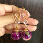 ゆれる千日紅ピアス[送料無料]