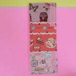 ３柄水筒肩紐カバー：アンティーク×スイーツボーダー×ピンク北欧キッチン