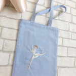 【ドン・キホーテよりキューピッド】刺繍トートバッグ（水色）