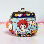 レトロポップな可愛い花ちゃん☆がま口75B