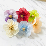1粒 シンプル お花のピアス✩.*˚つまみ細工 全6色