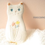 花束を届けるねこ＊ブローチ