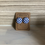 こぎん刺しポストピアス（パープル）