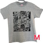 （サンプル品）Tシャツ　ミックスグレー　にゃんこ大集合　Mサイズ