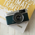 【フィルムテスト済み】深緑色のシュリンクレザーにお色直ししたレトロなフィルムカメラ　オリンパス TRIP35