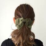 ＊ポニーフック Papillon Ruban moss green＊ヘアゴムで縛って挿すだけ簡単ヘアアレンジ