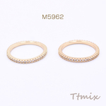 M5962   1個  リング 指輪 デザインリング ジルコニア付き 1.5×21mm ゴールド【1ヶ】