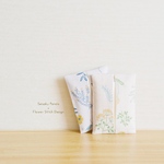 .・. Flower Stitch Design .・. 緑と花 × ポケットティッシュケース 