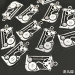 歯車機械チャーム 銀古美 6個【スチームパンク 歯車素材】