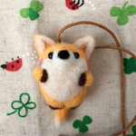 キタキツネ　ストラップ🦊　羊毛フェルト