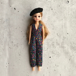 リカちゃんサイズ服＊カシュクールセットアップ（ネイビー花柄）
