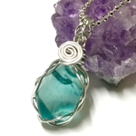 一点物☆ ヒーリングパワーストーン 天然石 ドイツ・シュヴァルツヴァルト産 フローライト ネックレス 