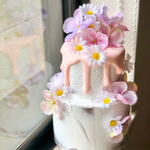 【在庫あり】クレイケーキ　2段　シャーベットカラー　ダミーケーキ　バースデーケーキ　出産祝い　お祝い　女の子　ラプンツェル
