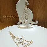 パール付きスターのブランコピアスorノンホールピアス