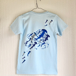 🦜Yさま専用🦜♫【送料無料】レディースTシャツMサイズ/手染め紅型のヤンバルクイナとリュウキュウヤマガメ/クリーム