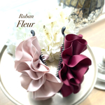 フルール バナナクリップ  バイカラー　グログランレッド&カーマンディ　