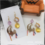 宇宙/月猫さんのハロウィンピアス/ノンホールピアス