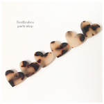 14㎜×16㎜　べっ甲チャーム❤︎ハート型ベージュ×ダークブラウン❤︎6pcs-560