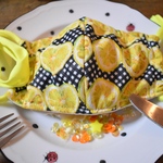 マスク　黒【レモン柄】