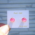 もも ♡小粒 フルーツ × ゴールド ♡   ピアス　イヤリング　桃　ピーチ