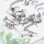 【ピアス金具・ポストタイプ】316L サージカルステンレスピアス 5ペア 10個 10ヶ 14mm シルバー 約1.4cm ap007937