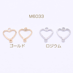 M6033-R 60個  コネクターパーツ ハートフレーム 2カン 10×14mm 3×【20ヶ】